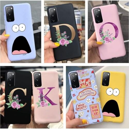 For Samsung S10 Lite S20 FE Case Soft Silicon Letters Flower Cover For Samsung S20 FE 5G SM-G781B S10Lite Note 10 Lite Phone Bag