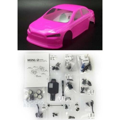 FTRC 1/28 MINID RC Racing Car KIT Version Body Shell AWD Chassis For DIY Lancer EVO Drifting Vehicle Model THZH1055-SMT5