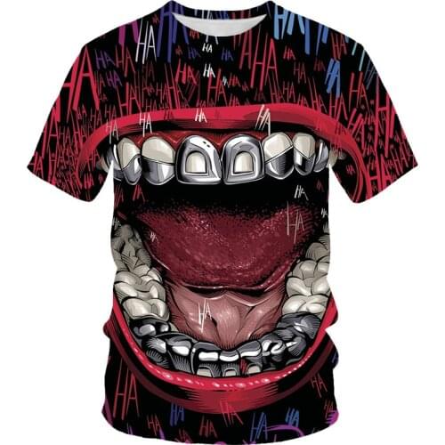 Summer trend new personality letters 3D printing Harajuku mens T-shirt O-neck fashion mens and womens same T-shirt