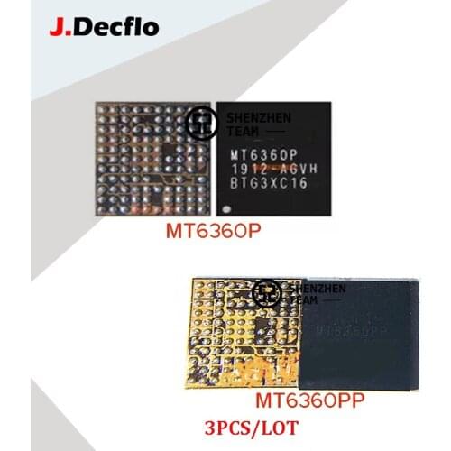 JDecflo 3PCS PMIC MT6360P MT6360PP MT6360MP MT6360 Power IC For XIAOMI REDMI NOTE 8 PRO OPPO RENO Integrated Circuits Repair