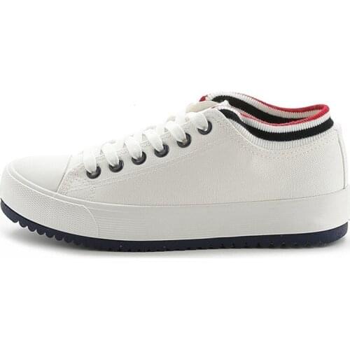 White Shoes Woman Sneakers Red Womens Flat Canvas Shoes Female Lace Up vulcanized Flats Ladies Trainers Fashion Girls Footwear