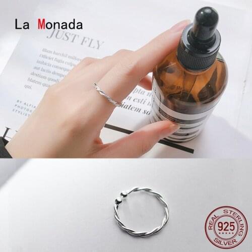 La Monada Winding 925 Sterling Silver Women Rings Korean Minimalist Jewelry Silver Finger Rings For Women Silver 925 Adjustable