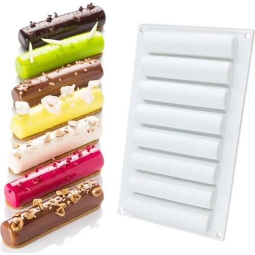 Creative 8 Cylinder Shaped Silicone Resin Mousse Cake Mold Jelly Pudding Molds Chocolate Mould Ice Mold Kitchen Accessories