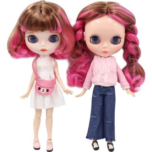 ICY DBS Blyth doll No.9158/1252 brown mixed pink joint body 1/6 bjd