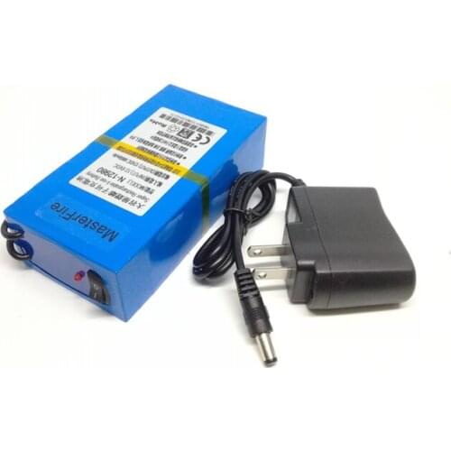 MasterFire 10set/lot Portable Li-Ion battery 12V rechargeable 9800mah battery 12V lithium-ion batteries pack For CCTV Camera