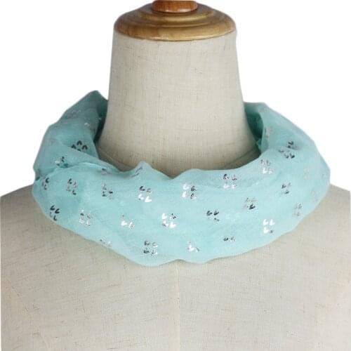 Fashion Women Ring Scarf Bronzing Silver Neck infinity Scarf Foulard chiffon O scarves for women