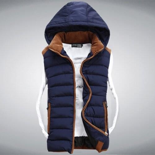 Good Quality Sleeveless Spring Autumn Mens Jacket Short Hooded Vest Man