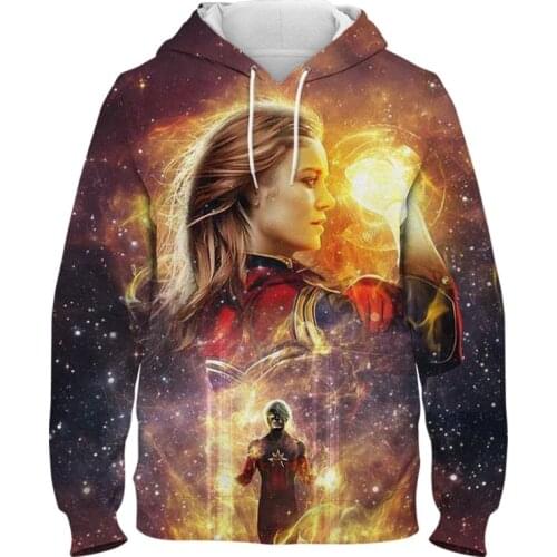 Avengers Captain Marvel Cool Cartoon Hoodie Men Women Unisex Superhero Avengers Sweatshirt Streetwear Graphic Hoody Male Female
