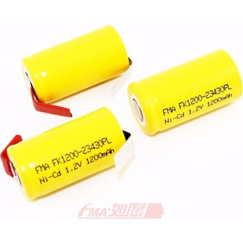 5Pcs Ni-Cd Sub C SC 1.2V 1200mAh 1500mAh 1800mAh Rechargeable Battery for Emergency Exit Light Backup Power Powertools Toys