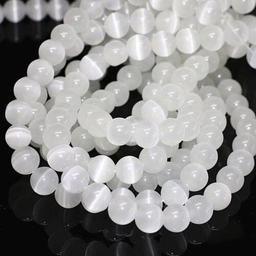 New fashion 20 colors 4mm round cat eyes crystal loose beads opal stone high grade women jewelry findings 14inch B1573
