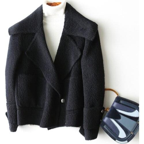 4040 New Autumn Winter Wool Coat Female Alpaca Cashmere Coats Casual Short Jackets For Women Overcoat KQN37055