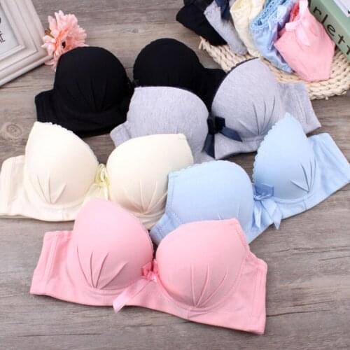 New autunm winter cute sutian set Japanese girl sexy underwear lingerie bralette gather no lovely cotton bra set insert