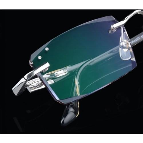 Luxury Quality Titanium Eyeglasses Men Rimless Frame+1.61 Lenses Female Myopic Glasses/Presbyopic Glasses oculos de grau 3001