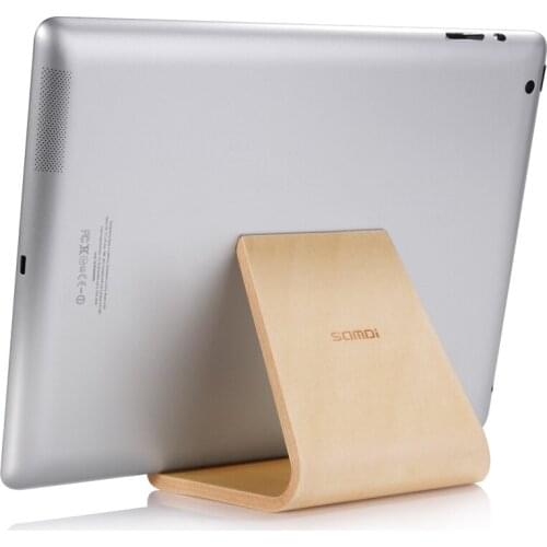 SAMDI Portable Birch Wooden Phone Tablet Stand Holder Dock Station Cradle for iPhone10 8 7 Plus iPad mini 4 Air Samsung S8 edge