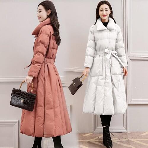 Casual Down Cotton Coat Women Winter Fashion Slim Lapel Padded Cothing Invierno Outwear Mujer Padded Coat Womens Cothing E38