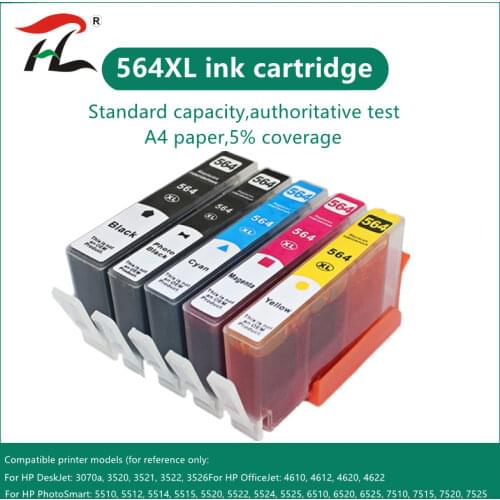 Compatible 564 ink cartridge for hp 564XL for hp564 Photosmart 5510/5511/5512/5514/5515/5520/5522/ 5525/6510/6512/6515 printer