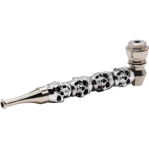 Dry Herb Weed Metal Ghost Head Alloy Skull Pipes For Smoking Tobacco Decorative Pipe Cigarette Accessories For Smokers Gift