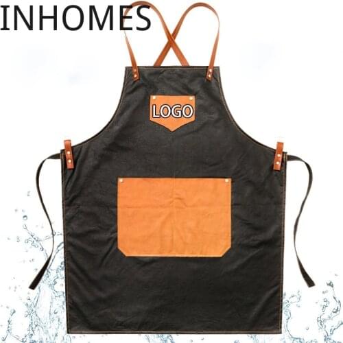 Waterproof Apron Korean Men Women Resturant Chef Milk Tea Coffee Shop Nail Work Clothes Printing Custom Logo delantal cocina