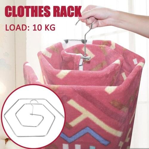 Rotating Cloths Rack Square Spiral Rotary Hanger Drying Rack Spiral Shaped Hanger Rotating Storage Blanket Rack Space Saver
