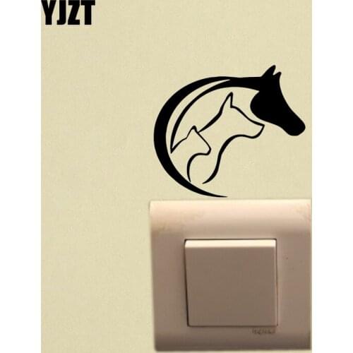 YJZT Cat Dog Horse Animal Lovers Fun Home Decor Vinyl Art Switch Sticker Wall Decal 17SS0298