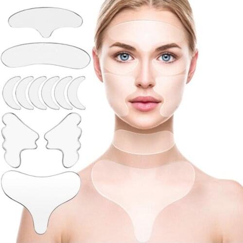 1/5/16 Pcs Face Chest Neck Anti Wrinkle Lines Lifting Tightening Silicone Pad Reusable Skin Care