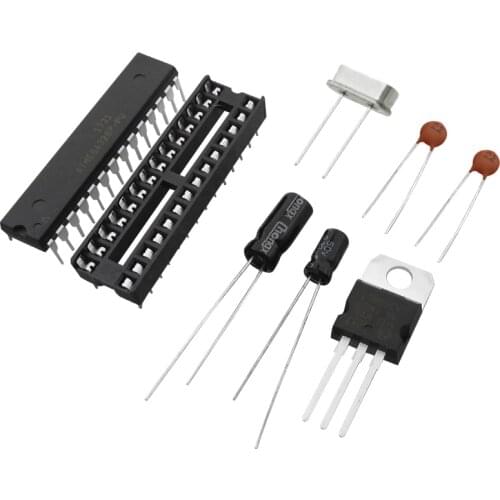 1set=8pcs ATMEGA328P-PU without-Ar duino BOOTLOADER + DIP Socket & 16MHz crystal Kit