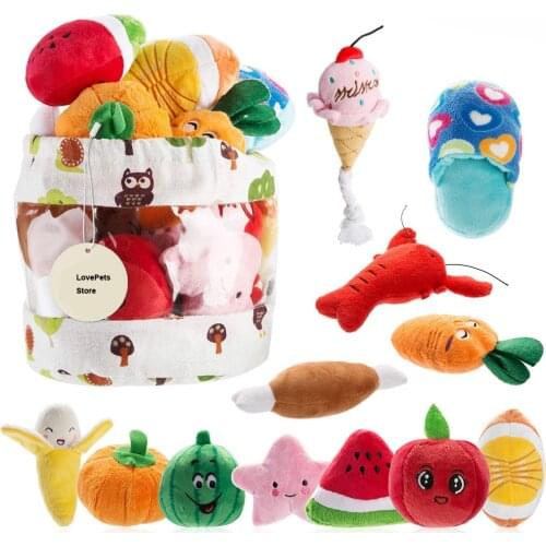 10/20/50 Pack Dog Squeaky Toys Plush Games Cute Plush Toys for Small Medium Dog Fleece Toys Wholesale