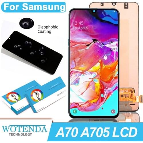 100% Original 6.7'' Super AMOLED LCD Display Touch Screen Digitizer Assembly for Samsung Galaxy A70 A705 A705F Repair Parts