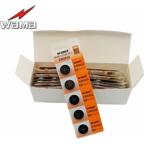 100pcs/20pack Wama CR2032 3V Button Cell Coin Batteries LIthium DL2032 ECR2032 Car Remote Battery