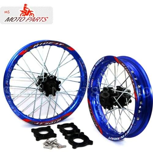 15mm Front 1.60-17" Rear 1.85-14" Alloy Wheel Rim with CNC Hub For KAYO HR-160 TY150CC Dirt Bike Pit bike 14/17 inch blue wheel