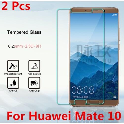 2PCS Mobile phone Glass Screen Protector Tempered Glass For Huawei Mate 10 Glass cell phone Phone Film