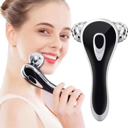 3D Rotate Roller Massager 360 Silver Thin Face Full Body Shape Massager Lifting Wrinkle Remover Facial Massage Relaxation Tool