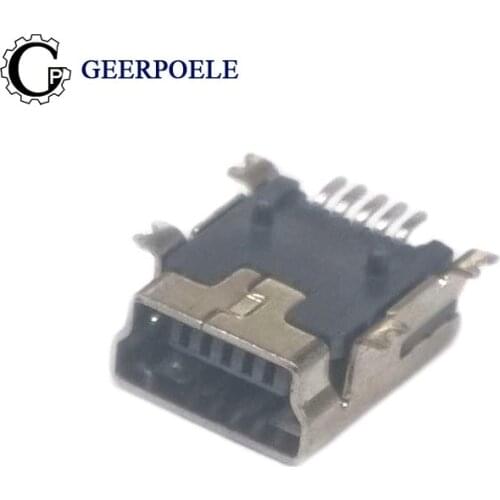 50 Pcs/Lot Mini usb Female USB 5 Pin SMT Plug Socket Jack Connector Plug Socket with Cover Seat Welding Wire Adapeter