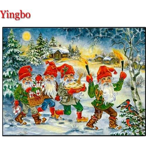 5D DIY Diamond Painting Cartoon Santa Claus Picture Of Rhinestones Full Square round Drill Diamond Embroidery Mosaic Home Decor