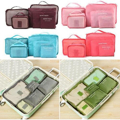 6Pcs Waterproof Travel Storage Bags Clothes Packing Cube Luggage Organizer Pouch