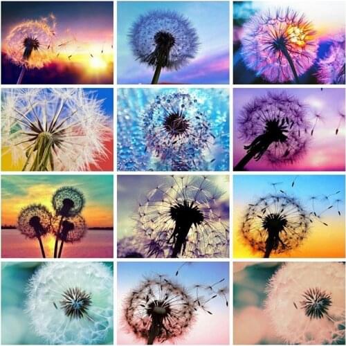 DIY 5D Diamond Painting Dandelion Sunset Scenery Mosaic Embroidery Cross Stitch Full Square/Round Drill Home Decor Picture