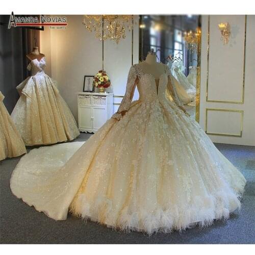 Ball gown wedding gowns 2020 bridal dress with detachable long train
