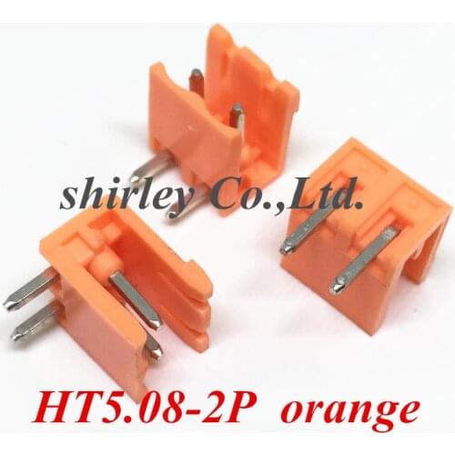Free shiiping 50PCS Terminal bend pin 2EDG5.08-2Pin plug socket 5.08MM 2P pitch orange 2EDGK 5.08-2P Curved needle