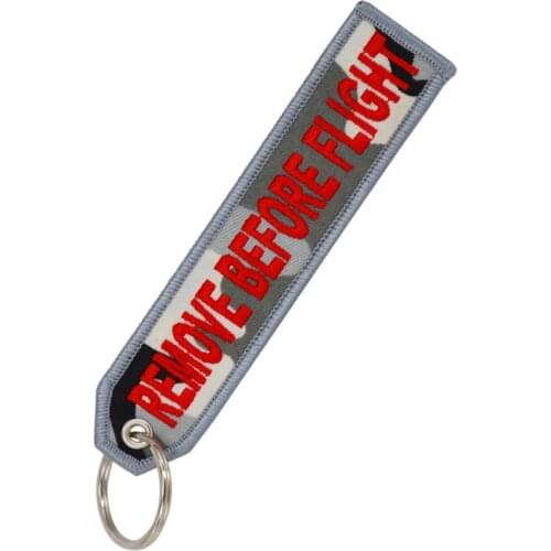 Remove before flight keychains for Aviation Gifts camuflage Customize Embroidery Keyring Special Luggage Tags key sleutelhanger