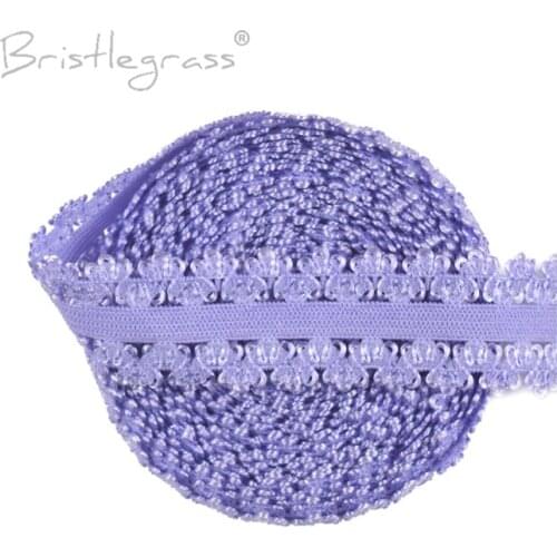 BRISTLEGRASS 5 Yard 3/4" 20mm Picot Loop Crown Frilly Lace Trim Elastics Spandex Band Hair Tie Headband Tutu Dress Sewing Notion