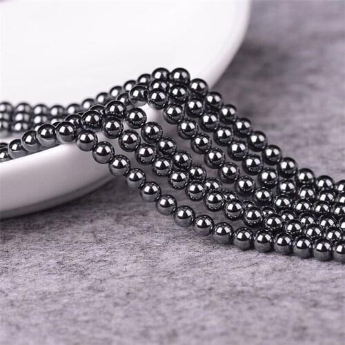 6A Black Gallstone Stone Beads DIY Jewelry Craft Material Round Black Bilestone Loose Beads 4/6/8/10mm Pick Size Factory Price
