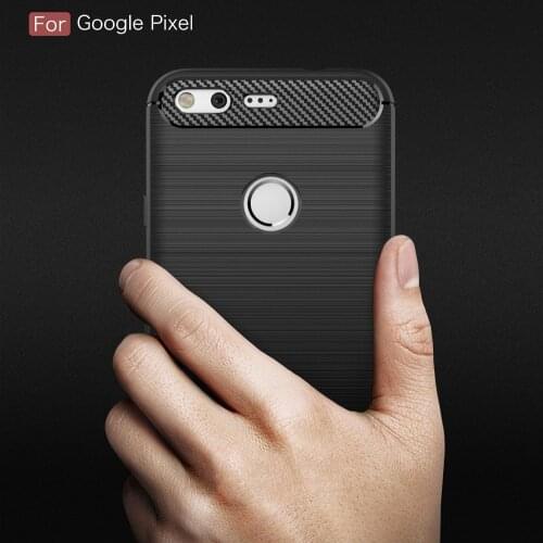 For Google Pixel 1 2 3 3A 4 5 XL Case Brushed Carbon Fiber Silicon TPU Skin Soft Back Cover Phone Case for Google Pixel 5 3A XL