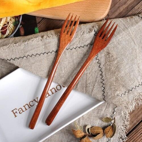 Wooden Spoon & Fork Dinner Kit Rice Soups Utensil Cereal Handmade Home Tableware Dinnerware Cutlery For Kicthen #50g