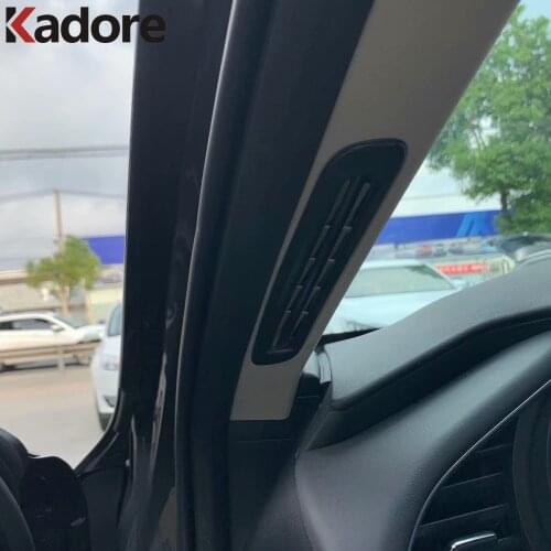 For Mazda 3 Axela 2019 2020 Carbon Fiber Front Window A Pillar Air Condition Vent Outlet Cover Trim Car Interior Accessories