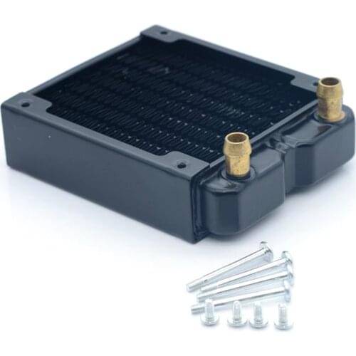 FREEZEMOD 80mm Copper Radiator Tube Thread Barb Mouth Server drone Water Cooler Black Heat Sink Thickness For Water Cooling