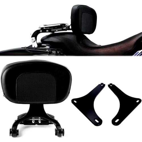 Gloss Black Low Mount Kit &Driver Passenger Backrest For Harley Softail 07-17
