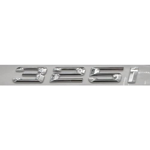 Chrome Shiny Silver ABS Number Letters Word Car Trunk Badge Emblem Letter Decal Sticker for BMW 3 Series 325i