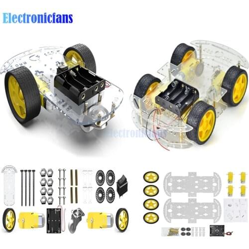 Electronic Smart Robot Car Chassis Kit 2WD/4WD Smart Car Kit Speed Encoder Battery Box Obstacle Avoidance Intelligent Car Diy
