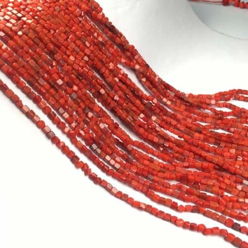 Coral Beads Square Shape Isolation Spacer Beads for Jewelry Making DIY Bracelet Necklace Accessories Size 3x3mm