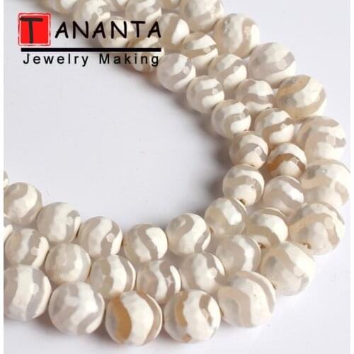 8/10mm Natural Stone Faceted White Water Wave Stripe Agates Loose Round Beads for Jewelry Making DIY Bracelet Necklace 15 inch